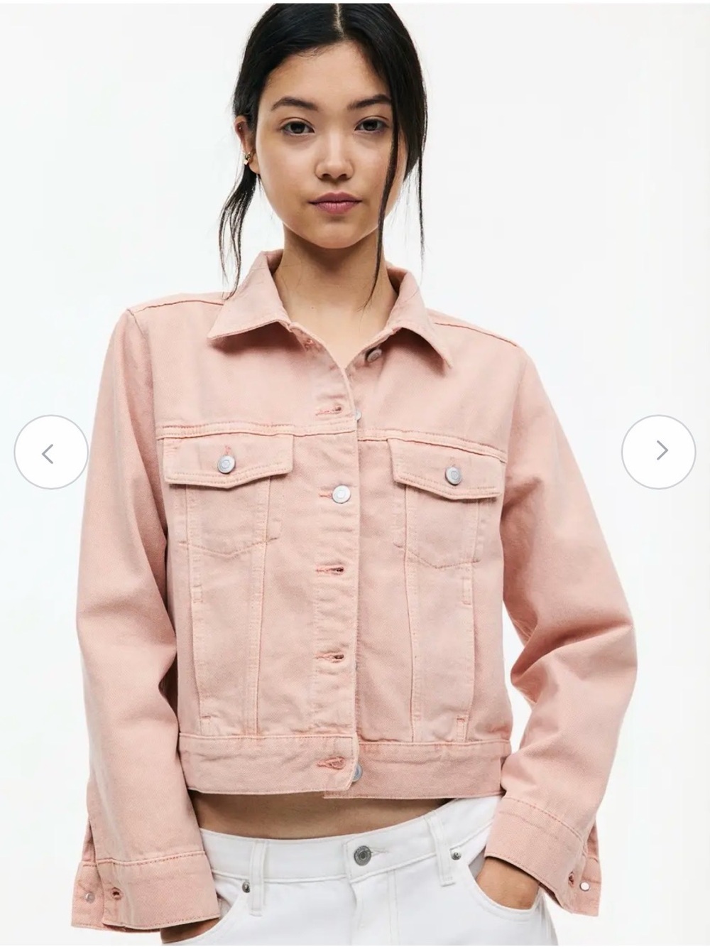 H&M Pale Pink Denim Jean Jacket